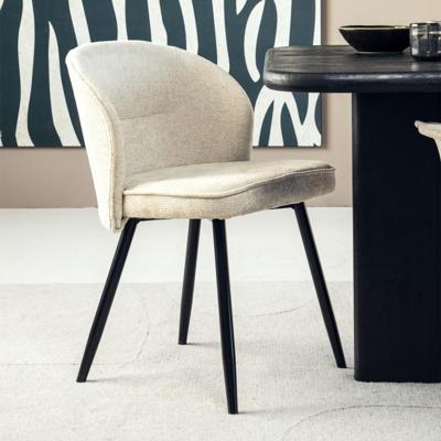 Eleonora Eetkamerstoel 'Riley' Chenille, kleur Beige