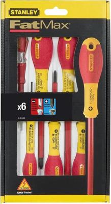 Stanley handgereedschap 6-Delige FatMax Schroevendraaierset Vde PZ Parallel/Pozidriv - 0-65-443
