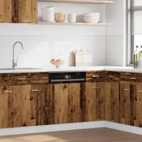Vaatwasserpaneel 60x1,5x67 cm bewerkt hout oud houtkleurig - thumbnail
