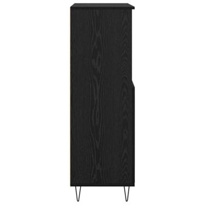 Highboard met plank met opslag met de deur Zwart 60 x 36 x 110 cm Bewerkt hout Highboard met plank met opslag met de deur Zwart 60 x 36 x 110 cm Bewerkt hout