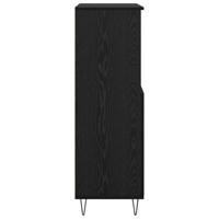 Highboard met plank met opslag met de deur Zwart 60 x 36 x 110 cm Bewerkt hout - thumbnail