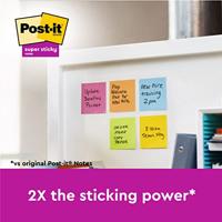 Post-it Super Sticky notes Oasis, 90 vel, ft 76 x 76 mm, geassorteerde kleuren, pak van 5 blokken - thumbnail