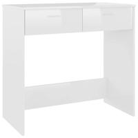 Bureau 80x40x75 cm bewerkt hout hoogglans wit - thumbnail
