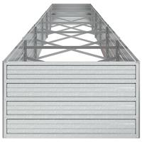 Plantenbak verhoogd 600x80x45 cm gegalvaniseerd staal zilver - thumbnail