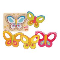 Goki houten lagenpuzzel vlinder, 5st. - thumbnail