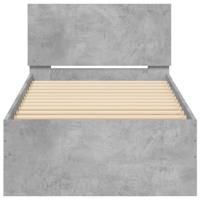 Bedframe met hoofdbord en LED-verlichting betongrijs 90x200 cm - thumbnail