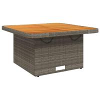 7-delige Loungeset met kussens poly rattan grijs - thumbnail