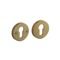 Cilinderrozetten éénzijdig verdekt ø55x8mm met nokken ø8mm PVD messing mat - thumbnail