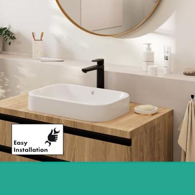 Wastafelmengkraan HansGrohe Vernis Blend 190 Zinc Eengreeps Met Trekwaste Chroom