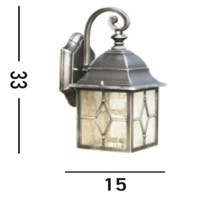 Searchlight Klassieke muurlampGenoa Down zwart zilver - 1642