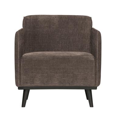 WOOOD Fauteuil 'Statement' Met Armleuning, Rib, kleur Taupe