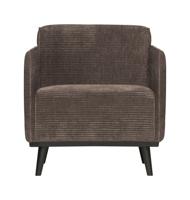 WOOOD Fauteuil 'Statement' Met Armleuning, Rib, kleur Taupe - thumbnail