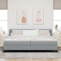 Boxspringbed met Matras - Lichtgrijs, 200x200 cm - thumbnail