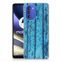 Motorola Moto G51 5G | Bumper Hoesje | Wood Blue - thumbnail