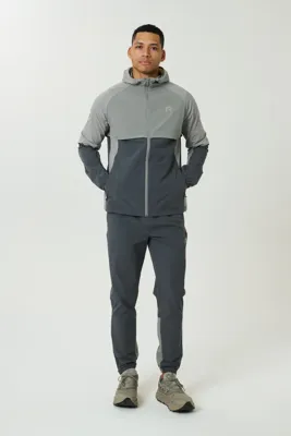 Reprimo Vortex Windbreaker Trainingspak Heren Lichtgrijs/Donkergrijs - Maat L - Kleur: DonkergrijsLichtgrijs | Soccerfanshop