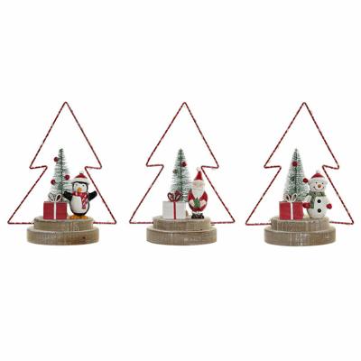 Kerstversiering DKD Home Decor Boomstructuur Metaal Hout (17 x 11 x 21 cm) (3 pcs)