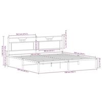 Bedframe zonder matras 193x203 cm spaanplaat bruin eikenkleurig - thumbnail