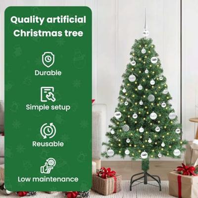 VidaXL Kunstkerstboom groen 150 cm pvc en staal en kunststof