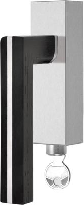 Formani Piet Boon TWO PBL22-DKLOCK draaikiepgarnituur afsluitbaar rechtsdraaiend - mat RVS/eikenhout zwart