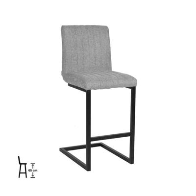 LABEL51 Barkruk 'Milo' Stof, kleur Grijs (zithoogte 66cm)