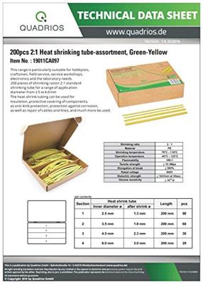 Quadrios 19011CA097 Krimpkous assortiment Groen, Geel Krimpverhouding:2:1 200 onderdelen