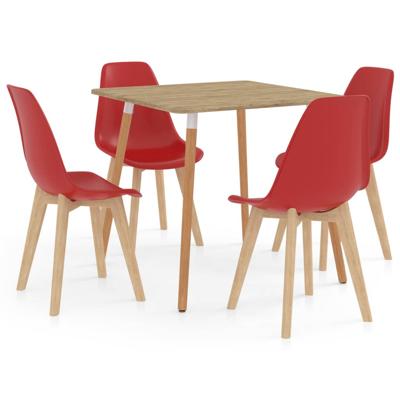 Vidaxl 5-delige Eethoek Rood