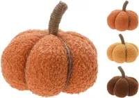 Decoratie Pompoen Teddy 17cm Assorti 1st - thumbnail