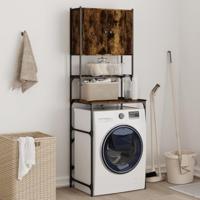 VidaXL Wasmachinekast 68x48,5x194 cm gerookt eikenkleurig - thumbnail