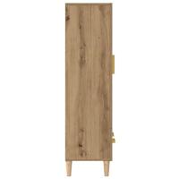Hoge kast 70x31x115 cm bewerkt hout artisanaal eikenkleur - thumbnail
