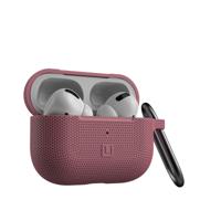 U by UAG [U] DOT Soft Touch siliconen hoes Apple Airpods Pro Case [Wireless Charging compatibel (LED zichtbaar), getextureerd ontwerp, Lightning-aansluiting afdekking, karabijnhaak] dusty rose - thumbnail