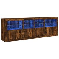 Dressoir met LED-verlichting 202x37x67 cm gerookt eikenkleurig - thumbnail