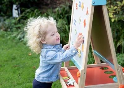 Classic World houten magneet- en schoolbord 2in1, 39dlg.
