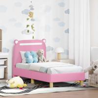 Peuterbedframe met hoofdbord Roze 70 x 140 cm Stof - thumbnail