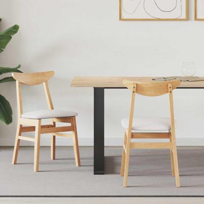 Eettafelstoelen 2 pcs Naturel 42 x 47.5 x 81 cm