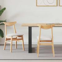 Eettafelstoelen 2 pcs Naturel 42 x 47.5 x 81 cm - thumbnail