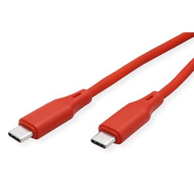 ROLINE USB 2.0 kabel, type C-C, ST/ST, siliconen, 60W, rood, 1 m