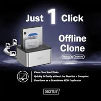 Digitus DA-71540-2 USB-A, USB, USB-A 3.0 SATA, SATA 6 Gb/s, SATA I, SATA II, SATA III Harde schijf-kopieerstation 2.5 inch, 3.5 inch Met clone-functie - thumbnail