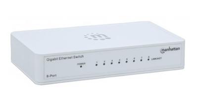 8-Port Gigabit Ethernet Switch, Desktop Size, Plastic, IEEE 802.3az (Energy Efficient Ethernet), Box - Switch - 8 x 101001000 - desktop