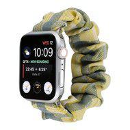 Elastisch scrunchie nylon bandje - Geel / Blauw - Geschikt voor Apple Watch 44mm / 45mm / 46mm / 49mm Elastisch scrunchie nylon bandje - Geel / Blauw - Geschikt voor Apple Watch 44mm / 45mm / 46mm / 49mm