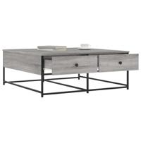 Salontafel 100x99x40 cm bewerkt hout grijs sonoma - thumbnail