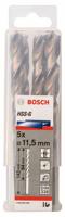 Bosch Accessories 2608595080 2608595080 HSS Metaal-spiraalboor 11.5 mm Gezamenlijke lengte 142 mm Geslepen DIN 338 Cilinderschacht 5 stuk(s) - thumbnail