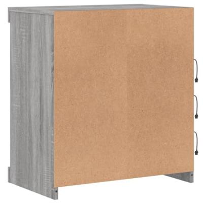Dressoir met LED-verlichting 60,5x37x67 cm grijs sonoma eiken