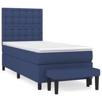 Boxspring met matras stof blauw 80x200 cm - thumbnail