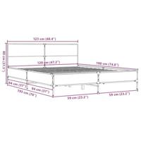 Bedframe bewerkt hout metaal sonoma eikenkleurig 120x190 cm - thumbnail