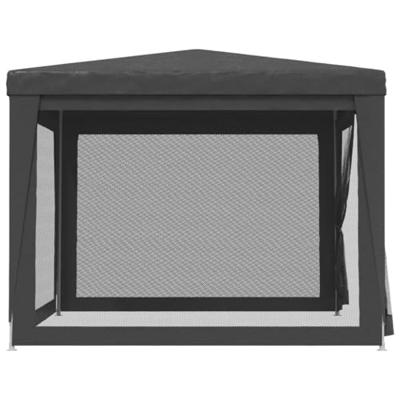 Partytent met 4 mesh zijwanden 3x3 m HDPE antracietkleurig