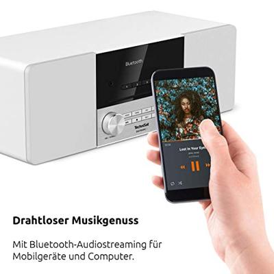 TechniSat DIGITRADIO 3 Radio DAB+, VHF (FM) CD, USB, Bluetooth Incl. afstandsbediening, Wekfunctie, Acculaadfunctie Wit