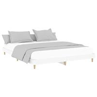 Bedframe bewerkt hout wit 180x200 cm - thumbnail