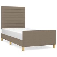 Bedframe zonder matras 80x200 cm stof taupe - thumbnail