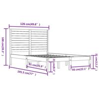 Bedframe massief hout wit 120x190 cm - thumbnail
