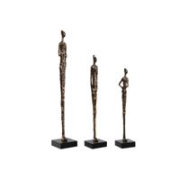 Decoratieve figuren Home ESPRIT Zwart Donker grijs Modern Personen 11,5 x 11,5 x 70 cm - thumbnail